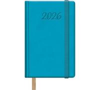 Dohe - 2026 Weekly Planner - Pocket Size (8.5x13 cm), Hardcover Leatherette, Elastic Closure, Bookmark, 12 Months January to December, Annual Planner in Spanish - Samba Turquoise