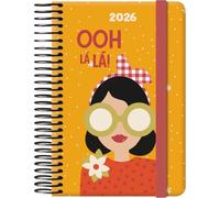 Dohe - 2026 Weekly Planner - Pocket Size (8.5x13 cm), Hardcover, Spiral and Elastic Closure, 12 Months January to December, Annual Planner in Spanish - Cute Oh Là Là