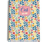 DOHE - A4 Squared Notebook - 100 Sheets, 90 gsm, Size 22.8x30 cm, Hard Cover, Ring-Bound, 5 mm Grid, School Supplies - C'Est La Vie