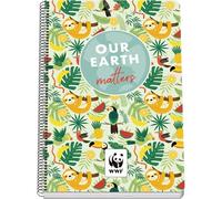 DOHE - A4+ Squared Notebook - 80 Sheets, 90 gsm, Size 21x31 cm, Rigid Card Cover, Ring-Bound, 4 mm Grid, School Supplies - WWF Tropic