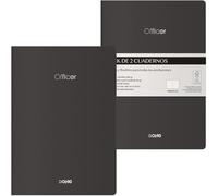 DOHE - A5 Plain Interior Notebooks (2 pcs.) - Size 15x21cm, 40 Sheets (80 Pages), 90 g/m², Notes, Organization or Drawing, Flexible Soft Cover - OFFICER Black