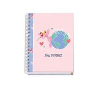 DOHE - A5 Squared Notebook - Spiral Binding, 100 Sheets of 90 g/m², 5 mm Square, Hardcover, Pink Panther ecoPink, FSC Mix AEN-COC-000243,School Supplies - Pink