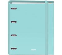 Dohe - Binder with Refill - 4-Ring Folder, A4 (28x32 cm), 100 Sheets 5x5 mm Grid Paper, 4 Colour Dividers, Extra Storage Pocket and Elastic Closure - Serenity Green