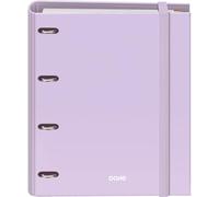 Dohe - Binder with Refill - 4-Ring Folder, A4 (28x32 cm), 100 Sheets 5x5 mm Grid Paper, 4 Colour Dividers, Extra Storage Pocket and Elastic Closure - Serenity Purple