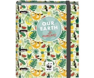 Dohe - Binder with Refill - 4-Ring Folder, A4 (28x32 cm), 100 Sheets 5x5 mm Grid Paper, 4 Colour Dividers, Extra Storage Pocket and Elastic Closure - WWF Tropic