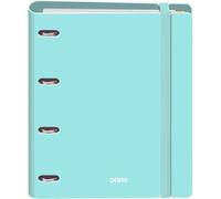 Dohe - Binder with Refill - 4-Ring Polyfoam Folder, A4 (28x32 cm), 100 Squared Sheets, Soft and Durable, Coloured Dividers, Extra Storage Pocket and Elastic Band - Serenity Green