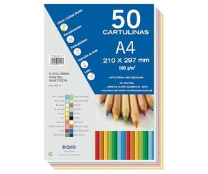 Dohe - Cardboard 50 Sheets in A4-5 Assorted Pastel Colors