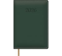Dohe - Diary 2026 - Day per Page, A5 Size (15x21 cm), Soft Hardcover Leatherette, Bookmark, 12 Months January to December, Annual Planner in Spanish - Bologna Green