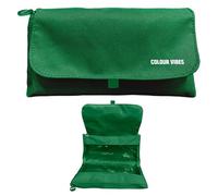 Dohe - Double School Pencil Case - 2 Zipped Compartments, 3 Transparent Windows, Fillable Timetable Card, Spacious 22x10x6.5 cm, Resistant and Flexible Polyester - Green