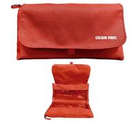 Dohe - Double School Pencil Case - 2 Zipped Compartments, 3 Transparent Windows, Fillable Timetable Card, Spacious 22x10x6.5 cm, Resistant and Flexible Polyester - Red