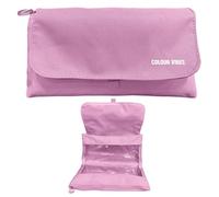 Dohe - Double School Pencil Case - 2 Zipped Compartments, 3 Transparent Windows, Fillable Timetable Card, Spacious 22x10x6.5 cm, Resistant and Flexible Polyester - Pink
