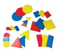 Dohe Educa - Geometric Logic Blocks (24 Pieces) - Circles, Rectangles, Triangles and Squares in 3 Colours, Learn and Classify Shapes and Sizes, Educational Game Ages 6-10