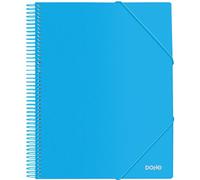 Dohe - Folder with 20 Sleeves and Spiral Binding - A4 (24 x 31 cm), Elastic Closure, Hard Cover Made of Polypropylene 800 Micron, Office Stationery - Blue