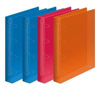 Dohe - Folders 4 Rings Rigid Polypropylene (4 Units) - 3 Colours, Capacity 250 Sheets, Rings 25 mm, Size A4 (23.5 x 31 cm), Spine 4 cm, Thickness 800 Microns - Office Supplies