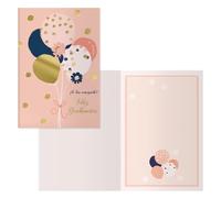 DOHE - Graduation Greeting Cards - Pack of 6 - Size: 11.5 x 17 cm (closed) - Includes envelope to store the card - Model Balloons