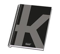 DOHE Ksual 44985 Spiral-Bound Notebook - DIN A4+ - 100 Sheets - Black Cover