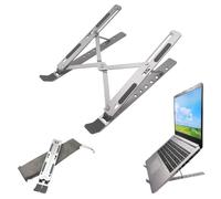 DOHE - Laptop Stand - 7-Level Adjustable, Non-Slip, Made of Durable Aluminum, Compatible with 13-15.6”, 15-45º Tilt, Silver Color