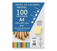 DOHE - Pack of 100 Sheets of A4 Paper, 80 g, Multicolour Pastel - FSC Mix AEN-COC-000243