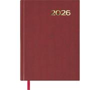 Dohe - Portuguese 2026 Diary - Day Page, A5 Size (14 x 20 cm), Hardcover, 12 Months January to December, Yearly Planner with Bookmark - Sintra Bordeaux