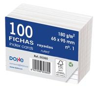Dohe - Ruled Cardstock Sheets (100 pcs.) - Cards for Writing Notes, Size 9.5 x 6.5 cm, 180 g/m², No. 1, Office Supplies - FSC Mix AEN-COC-000243 - White