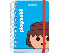 Dohe - School Diary 2024 2025 - Day by Page, Size A6 (12 x 17 cm), Ring Closure and Rubber, Spanish and English, 4 Sticker Pages, September to June, School Supplies - Playmobil Core