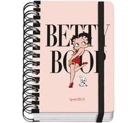 Dohe - School Diary 2024 2025 - Day by Page, Size A6 (12 x 17 cm), Ring Closure and Rubber, Spanish and English, 4 Sticker Pages, September to June, School Supplies - Betty Boop