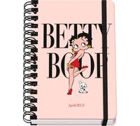 Dohe - School Diary 2024 2025 - Week View, Size A5 (15 x 21 cm), Ring Closure and Rubber, Spanish and English, 4 Sticker Pages, September to June, School Supplies - Betty Boop