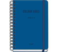 Dohe - School Planner 2025 2026 - Week to View, A5 Size (15x21 cm), Spanish and English, Double Spiral Binding and Elastic Band, Hard Cover, 4 Sticker Sheets - COLOUR VIBES Blue