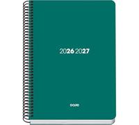 Dohe - School Planner 2026 2027 - September to June, Day per Page, A5 (15x21 cm), Flexible Hard Plastic Cover, Spiral Binding, Spanish and English - Element Green