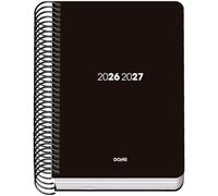 Dohe - School Planner 2026 2027 - September to June, Day per Page, A6 (12x17 cm), Flexible Hard Plastic Cover, Spiral Binding, Spanish and English - Element Black