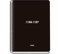 Dohe - School Planner 2026 2027 - September to June, Week to View, A5 (15x21 cm), Flexible Hard Plastic Cover, Spiral Binding, Spanish and English - Element Black