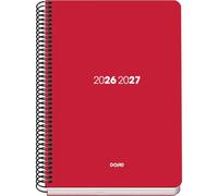 Dohe - School Planner 2026 2027 - September to June, Week to View, A5 (15x21 cm), Flexible Hard Plastic Cover, Spiral Binding, Spanish and English - Element Red
