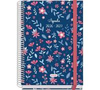 Dohe - School Planner 2026 2027 - September To June, Week to View, A5 (15x21 cm), Hard Cover, Spiral Binding and Elastic Closure, 2 Sticker Pages, Spanish and English - Lovely