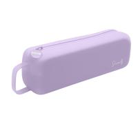 Dohe - Simple School Pencil Case - 1 Compartment with Zip, Made of Soft and Durable Silicone, Size 22.5x4.8x5 cm, Includes Carry Handle, School Supplies - Purple