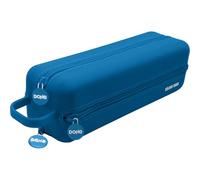 Dohe - Simple School Pencil Case - 1 Compartment with Zip, Made of Soft and Durable Silicone, Size 22.5x4.8x5 cm, Includes Carry Handle, School Supplies - Blue