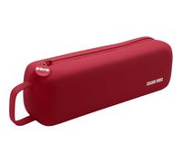 Dohe - Simple School Pencil Case - 1 Compartment with Zip, Made of Soft and Durable Silicone, Size 22.5x4.8x5 cm, Includes Carry Handle, School Supplies - Red