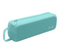 Dohe - Simple School Pencil Case - 1 Compartment with Zip, Made of Soft and Durable Silicone, Size 22.5x4.8x5 cm, Includes Carry Handle, School Supplies - Green