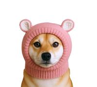 Dohia Quiet Ears for Dogs Ear Muffs Noise Protection Warm Dog Knitted Hats Winter Neck and Ear Warmer Hood for Pets Cat Dogsfor Medium to Large Dogs Cats Pets ST3-BNGGM (Pink)