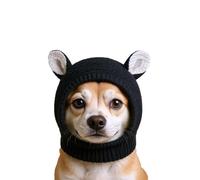 Dohia Quiet Ears for Dogs Ear Muffs Noise Protection Warm Dog Knitted Hats Winter Neck and Ear Warmer Hood for Pets Cat Dogsfor Medium to Large Dogs Cats Pets ST3-BNGGM (Black)