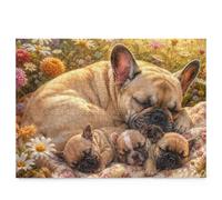 DOHOATI French Bulldog Family Jigsaw Puzzles for Adults 500 Pieces | Relax Puzzle Ideal for Birthdays & Holiday Parties Family, 21.47×14.96 in