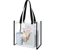 DOHOATI Personalized-Transparent-Bag for Women A-Z Initial Custom Clear Handle Bags Tote bag Waterproof Gifts for Bridesmaids Mom Teachers Best Friends Bridesmaids F