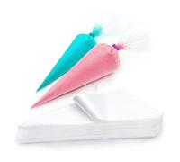 DoHTeck 100 x Disposable Thickened Cream Pastry Bags, 35 cm (13.8 in) Frosting Piping Bags for Cake Baking Decoration Desserts