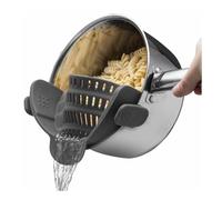 DoHTeck Clip-on Silicone Filter, Pasta Drainer for Many Pots and Pans, Suitable for Meat, Vegetables and Fruits