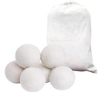 DoHTeck Laundry Drying Ball, 6 Pcs Upgraded 100% Wool, Reduce Clothes Wrinkles, Anti-Static, Reusable and Eco-Friendly, Save Time and Energy