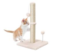 Dohump Cat Scratching Post, 54cm Tall Indoor Claw Scratcher with Premium Natural Sisal Rope, Heavy Base Covered Soft Smooth Plush for Kittens, Beige