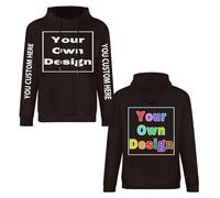 DOHXQM Custom Hoodie Design Your Own pullover customised Sweatshirts Personalised Hoodies Men Women Unisex with Text & Photo Name/Logo, Custom Personalised Couple Sweatshirts Dark Brown