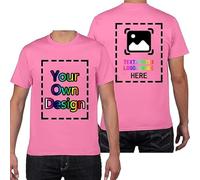 DOHXQM Custom t Shirt for Men/Women Design Your Own Shirt Add Text Image Personalized Cotton Tee Printed Front/Back/Personalised Create Your own t Shirt Rose Red