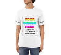 DOHXQM Custom Unisex T-Shirt Personalised Name, Gift for Him & Her - Unique Customizable Shirt for Men & Women T Shirts Create Your Own Custom Personalised T Shirt Any Photo Any Text White