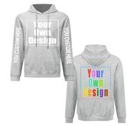 DOHXQM Custom Your Own Design Hoodie - custom sweatshirt - Personalized Hoodies Sweatshirt for Men & Women - Customize Hoodie with Photo Image & Text - work hoodie Delphinium Blue