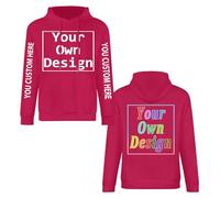 DOHXQM Personalised Hoodies For Men Plus Size Oversized Jumper Custom Hoodie Front And Back Design Your Own T Shirts Casual Sweatshirts Customised Hoodie Fleece Lined Sweatshirt With Pocket Bordeaux